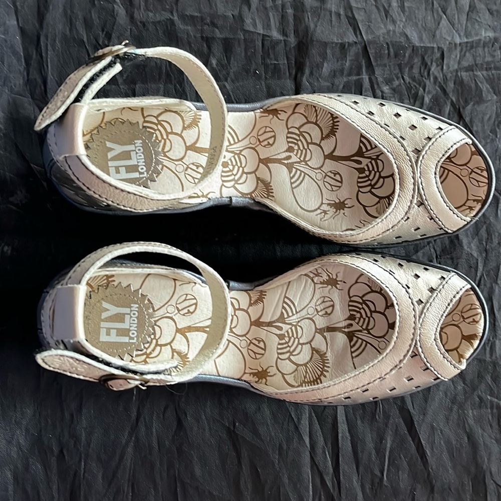 Fly London Cream Sandals